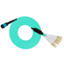 8 core MPO to LC duplex OM3 fiber optic breakout Patch Cord